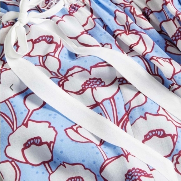 TED BAKER Tindraa Floral Frill Midi Dress Size 5 US 12 Ruffle Feminine Coquette - Picture 12 of 16